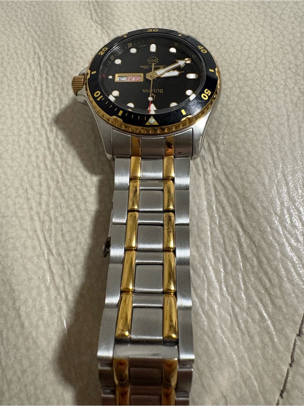 Bulova Two-Tone Gold and Silver Watch with Black Dial - Picture 10 of 10